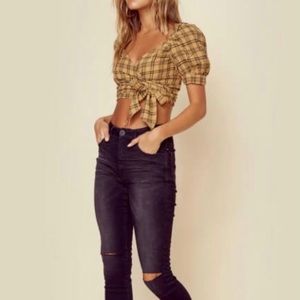 Planet blue wrap crop top